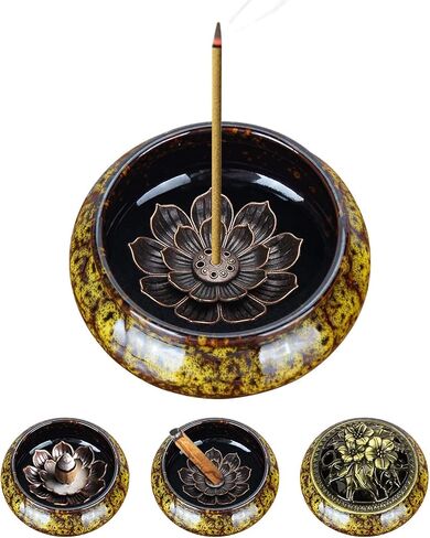 Incense Holder for Sticks, Incense Burner for Cone, Coil, Sage Cones,Frankincense and Palo Santo(Fambe Green) in Saudi Arabia