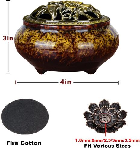 Incense Holder for Sticks, Incense Burner for Cone, Coil, Sage Cones,Frankincense and Palo Santo(Fambe Green) in Saudi Arabia