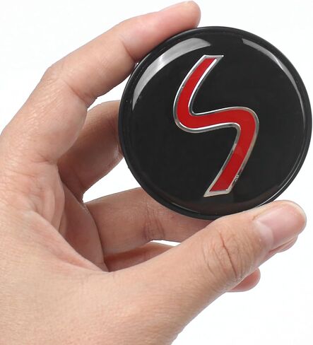 4pcs Center Wheel Caps 53 مم مناسبة لـ Mini Cooper S R53 R56 ، Fit for Mini Cooper Clubman R55 ، HubCap Hub Badge ، أغطية Red S Center ، أغطية أغطية قطع الغيار ، in Saudi Arabia