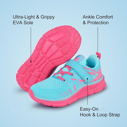 Tobfis Boys Girls Kids Arch Support Strap Athletic Running Tennis School Shoes Breathable Walking Sneakers Better for Flat Feet (Toddler/Little/Big Kid) in Saudi Arabia