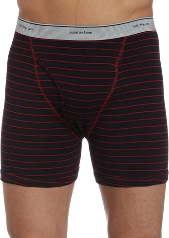 Fruit of the Loom Men's Stripe/Solid Assorted Boxer Briefs(Pack of 4) in Saudi Arabia