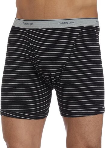 Fruit of the Loom Men's Stripe/Solid Assorted Boxer Briefs(Pack of 4) in Saudi Arabia