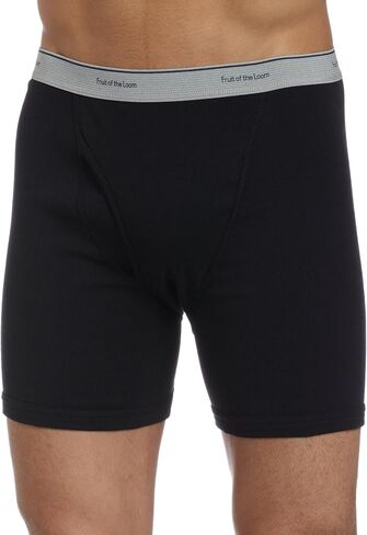 Fruit of the Loom Men's Stripe/Solid Assorted Boxer Briefs(Pack of 4) in Saudi Arabia