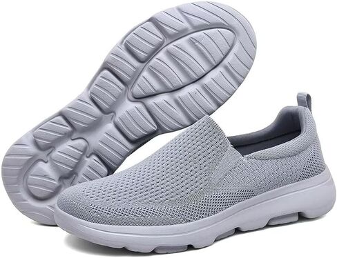 TIOSEBON Men's Slip On Walking Loafers - Breathable Lightweight Knit Mesh Casual Sneakers,Comfortable Laceless Shoes for Travel, Driving and Standing All Day in Kuwait
