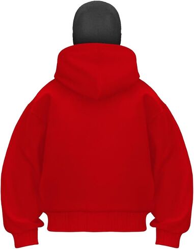 EUDOLAH Balaclava Jacket Zip Up Fashion Double Layer Hoodie Hip Hop Outerwear Jacket Y2K Clothing for Men and Women in Saudi Arabia
