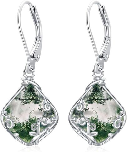 Filigree Earrings 925 Sterling Silver Teardrop Natural Gemstone Dangle Earrings Jewelry Mothers Day Gifts for Women Mom in Saudi Arabia