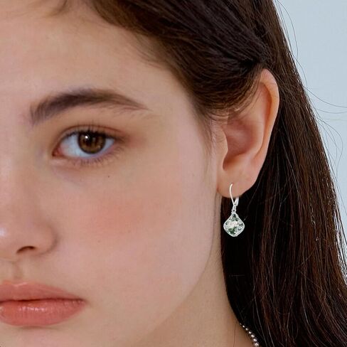 Filigree Earrings 925 Sterling Silver Teardrop Natural Gemstone Dangle Earrings Jewelry Mothers Day Gifts for Women Mom in Saudi Arabia