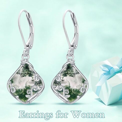 Filigree Earrings 925 Sterling Silver Teardrop Natural Gemstone Dangle Earrings Jewelry Mothers Day Gifts for Women Mom in Saudi Arabia