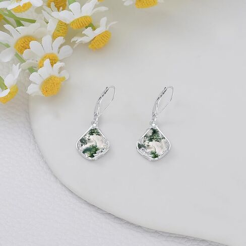 Filigree Earrings 925 Sterling Silver Teardrop Natural Gemstone Dangle Earrings Jewelry Mothers Day Gifts for Women Mom in Saudi Arabia