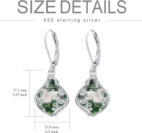 Filigree Earrings 925 Sterling Silver Teardrop Natural Gemstone Dangle Earrings Jewelry Mothers Day Gifts for Women Mom in Saudi Arabia
