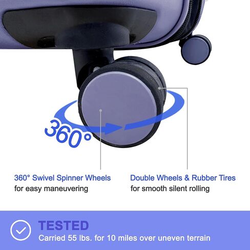 JWORLD NEW YORK Luggage Spinner Wheels. Expandable Hard-Side Suitcases, Misty Purple, 3-Piece Set in Saudi Arabia