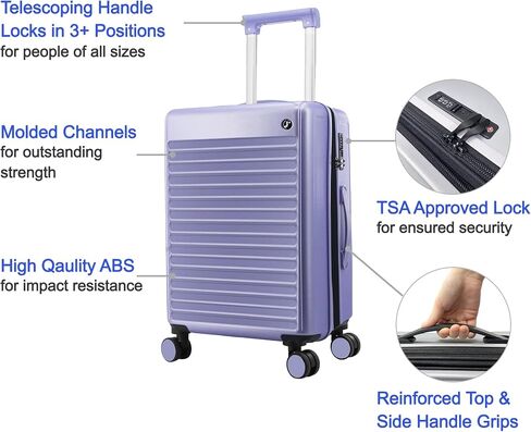 JWORLD NEW YORK Luggage Spinner Wheels. Expandable Hard-Side Suitcases, Misty Purple, 3-Piece Set in Saudi Arabia