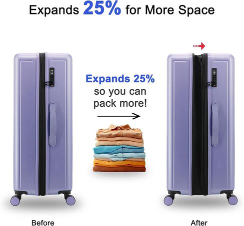 JWORLD NEW YORK Luggage Spinner Wheels. Expandable Hard-Side Suitcases, Misty Purple, 3-Piece Set in Saudi Arabia