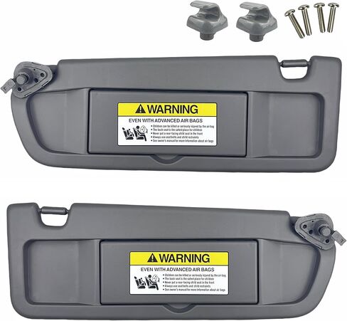Pair of Left and Right Sun Visors with retiners and Screws for Honda Civic 2006 2007 2008 2009 2010 2011 (Dark Gray) in Saudi Arabia