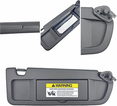 Pair of Left and Right Sun Visors with retiners and Screws for Honda Civic 2006 2007 2008 2009 2010 2011 (Dark Gray) in Saudi Arabia