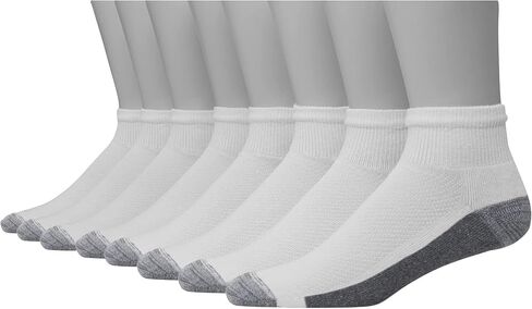 Hanes Ultimate mens Socks, 8-pair Men s 8 Pack Ultra Cushion FreshIQ Odor Control with Wicking Ankle Socks Black, Black, One Size US in Kuwait