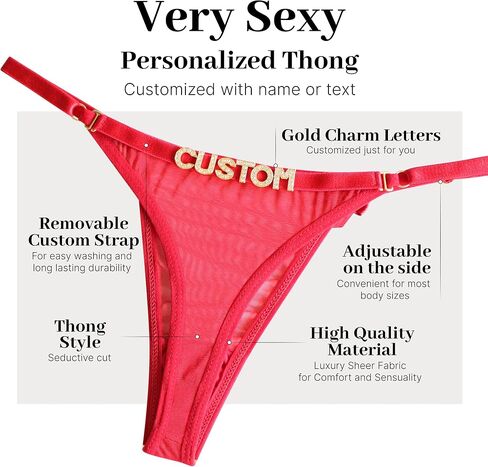 ثونغات Ameto الشخصية - الاسم المخصص/Text Thongs - Rhinestone Thong - Valentines Gift بالنسبة له ، لها ، لها ، من أجلها in Kuwait