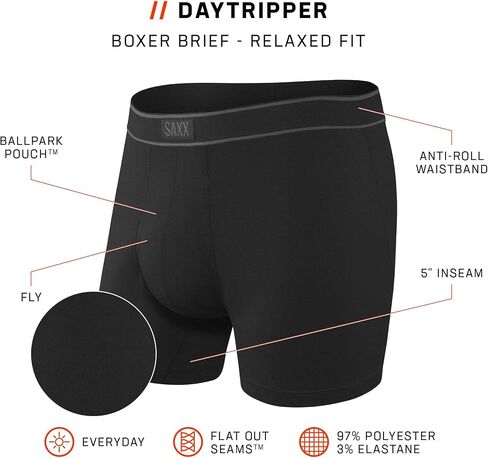 ملابس داخلية رجالية SAXX - سراويل داخلية Daytripper مع دعامة جيب مدمجة - Black Ops Camo، X-Large in Kuwait
