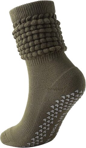 Pilates Socks with Grips Non-slip Slouch Socks with Grip Socks for Women Yoga, Barre, Dance, Fitness, Workouts in Saudi Arabia