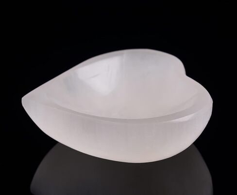AMOYSTONE Natural Selenite Bowl Large Round Shaped Crystal Bowl 5.5" Selenite Charging Station Extra Large for Charging Cleansing Crystal Jewelry in Kuwait