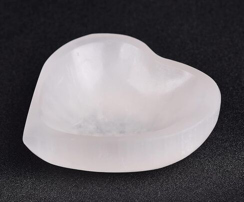 AMOYSTONE Natural Selenite Bowl Large Round Shaped Crystal Bowl 5.5" Selenite Charging Station Extra Large for Charging Cleansing Crystal Jewelry in Kuwait