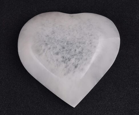 AMOYSTONE Natural Selenite Bowl Large Round Shaped Crystal Bowl 5.5" Selenite Charging Station Extra Large for Charging Cleansing Crystal Jewelry in Kuwait
