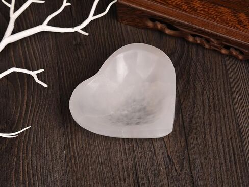 AMOYSTONE Natural Selenite Bowl Large Round Shaped Crystal Bowl 5.5" Selenite Charging Station Extra Large for Charging Cleansing Crystal Jewelry in Kuwait