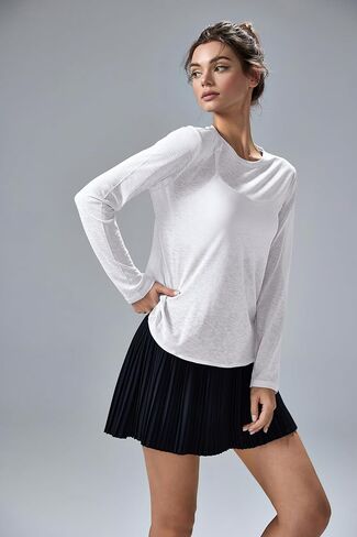 altiland Ultra-Light Sheer Slub Long Sleeve Workout Shirts for Women, Breathable Open Back Gym Athletic Yoga Tops in Saudi Arabia