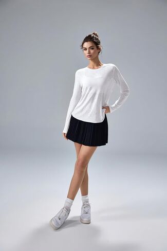 altiland Ultra-Light Sheer Slub Long Sleeve Workout Shirts for Women, Breathable Open Back Gym Athletic Yoga Tops in Saudi Arabia