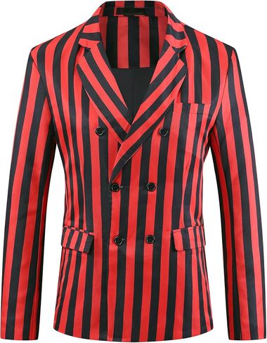 Lars Amadeus Striped Blazers for Men Peak Leaf Lapel Sports Coat Double Breadted Business Stack in Saudi Arabia