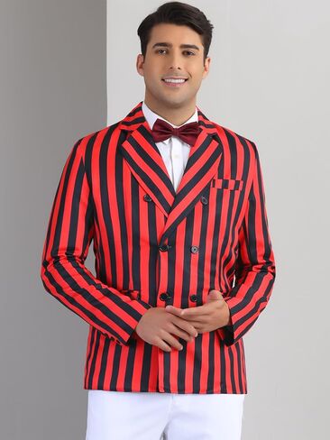 Lars Amadeus Striped Blazers for Men Peak Leaf Lapel Sports Coat Double Breadted Business Stack in Saudi Arabia