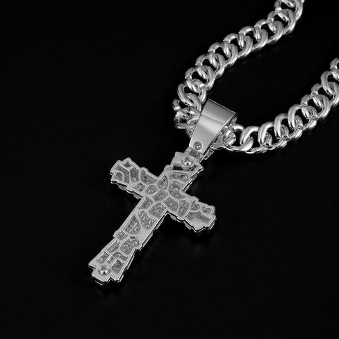 Hip-hop Cuban Chain, Rhinestone Pendant Necklace Jewelry For Men，Men's Fashion Jewelry，Women's Jewelry in Saudi Arabia