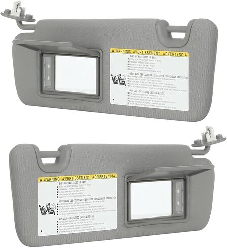 Left Driver Side Sun Visor Compatible with Toyota Highlander 2014 2015 2016 2017 2018 2019 Replaces# 74320-0E074-B0 (Gray, Left) in Kuwait