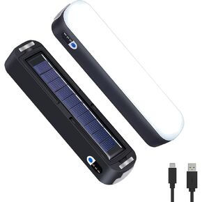 Solar Rechargeable LED Magnetic Work Light Bar 5500mAh,6500K Daylight Portable Emergency Lighting for Home Power Outages,Camping,Automotive Repairs,Under Hood & Workshop