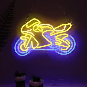Motorcycle Neon Sign for Bedroom Wall Decor, Automotive LED Neon Light Sign with Dimmable for Man Cave Sports Studio Bar Wall Art, Boy Birthday Gift