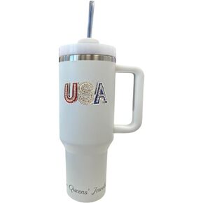 THE QUEENS' JEWELS Cowboy Hat Jeweled 40 oz. Tumbler - Unique Gift for Women, Birthday, Cute, Fun, Not Painted, Decorated, Bling, Bedazzled, Rhinestone