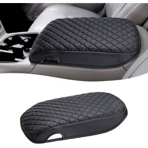 KBH Center Console Armrest Cover for Chevy Silverado & Tahoe & Suburban & Avalanche, GMC Sierra & Yukon 2003 2004 2005 2006, Bucket Seat, Vinyl Leather, Anti-Scratch, Black
