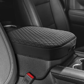Center Console Cover for Chevy Chevrolet Tahoe, Suburban, Yukon 2021-2025 Accessories Armrest Cover Cushion Pad Middle Console Lid Cover Car Armrest Seat Box Protector PU Leather Anti-Scratch