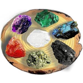 AGG Premium Natural Crystals and Healing Stones,7 Chakra Stones,Raw Healing Crystals and Stones Set,Birthday Gifts for Mothers,Reiki,Spiritual Energy & Meditation Kit,Clear Quartz,Amethyst,Citrine(P)