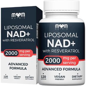 NMN Supplement Alternative - Liposomal NAD Supplement with Resveratrol - High Purity NAD 2000 mg - 120 Capsules - Made in The USA