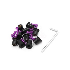 10Pcs M5 X 15mm Motorcycle Windscreen Windshield Nut Bolt Screws Black Purple Auto Replacement Parts
