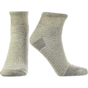 Doctor's Choice Diabetic Socks for Men, Seamless Ankle Socks with Non-Binding Top, Aloe Infused, Provides Extra Comfort for Gout, Quarter Socks, 1 Pair, Tan, Large, Size 10-13