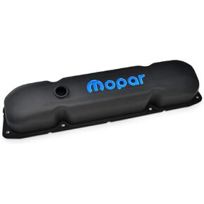 ProFormValve Cover, Tall, Baffled, Breather Hole, Steel, Black Crinkle, Mopar B/RB-Series, Pair