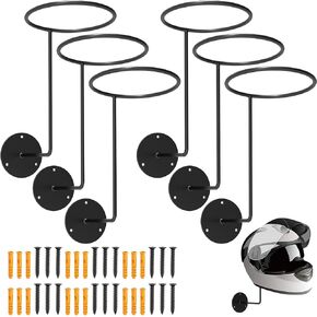 woiron 8Pcs Helmet Holder, Helmet Holder Wall Mount, Metal Helmet Hanger, Multifunctional Helmet Rack for Motorcycle Bike Coats, Baseballs and Rugby Helmet