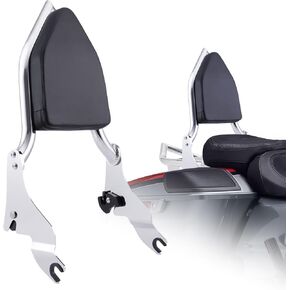 Detachable Sissy Bar Passenger Backrest Rear Pad Compatible with Harley Touring Street Glide Road Glide Electra Glide Road King 2010-2024(Black)