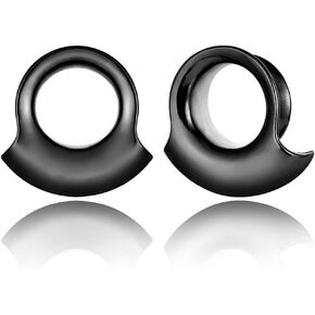 LADEMAYH 2Pcs Cool Ears Gauges Body Jewelry Ear Plugs Gauges for Ears, Size 0g - 1 inch Ear Tunnels Gauge Earrings, Hypoallergenic Stainless Steel Ear Stretching Expander