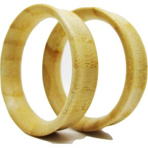 Organic Carved Wood Bamboo Ear Plug -Double Flared Saddle - Flesh Tunnel - Pair - 15 Sizes (5/8" (16mm))