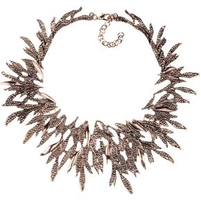 FASUND Bib Necklace Black Leaf Choker Collar Statement Necklaces Fashion Costume Jewelry for Women Vintage Necklace