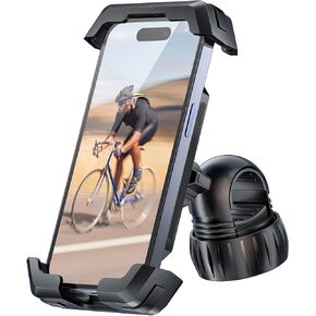 Bike Motorcycle Phone Holder Mount, 360° Adjustable Cell Phone Holder Handlebar Clamp, Quick Install Phone Mount Compatible with 4.7-6.8 inch Smarthone, Dirt Mountain Bike Accessories