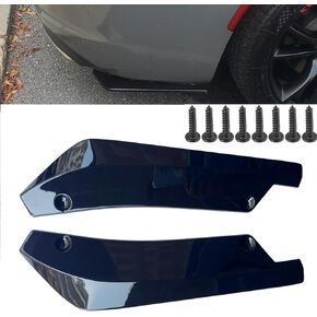 2X Universal Glossy Black Rear Bumper Lip Diffuser Splitter Canard Protector Car